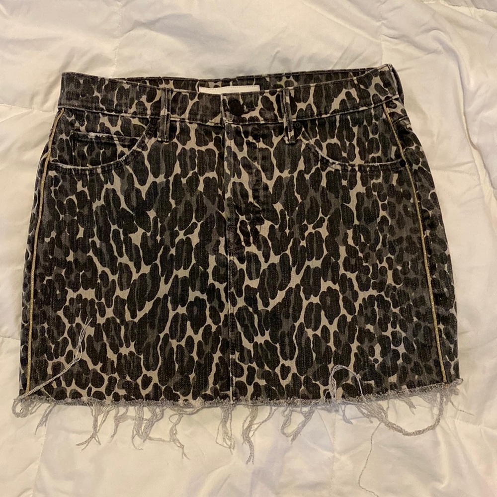 Mother Denim Cheetah Print Mini Skirt
